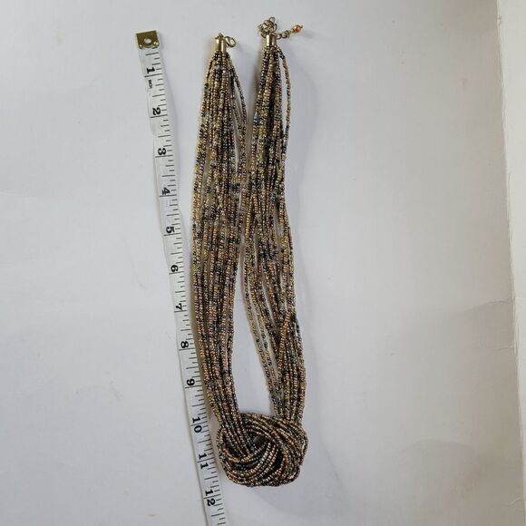 Woman Seed Bead Multi Strand Necklace. - Picture 7 of 7